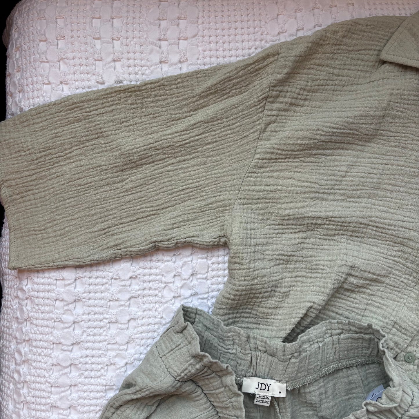 JDY Green Cotton Crinkle Gauze Set | Sz Medium