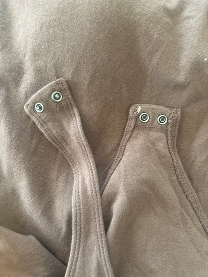 A&F Brown Sweetheart Neckline Bra-Free Bodysuit | Sz Medium