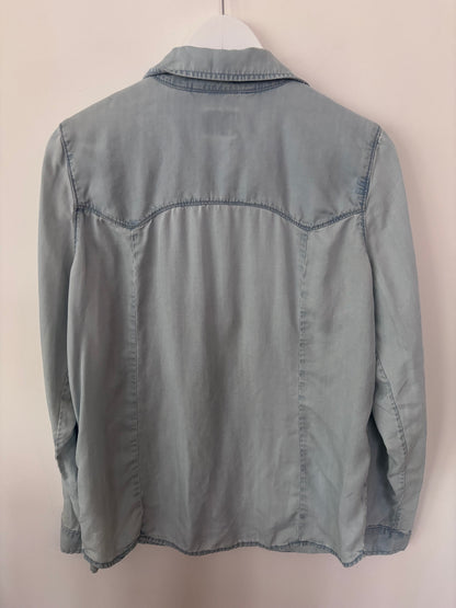 Guess Tencel Light Blue Button Down Top | Sz Large