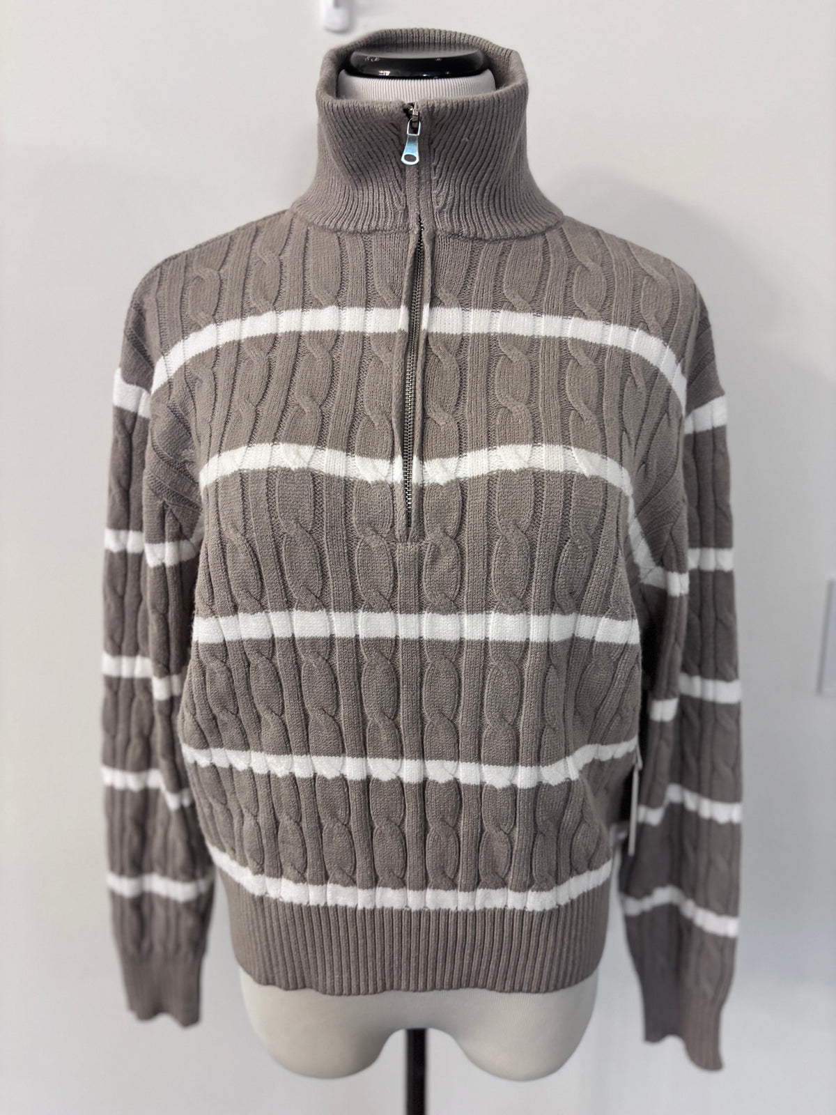 Dex Knit Zip Henley NWT | Sz Small