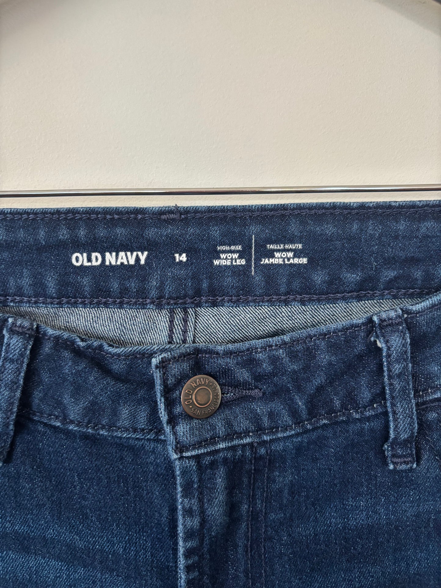 Old Navy Dark Blue Wash WOW Wide Leg Denim | Sz 14 (N07N18)