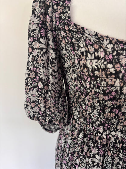 Saltwater Luxe Smocked Floral Mini Dress | Sz Medium (large)