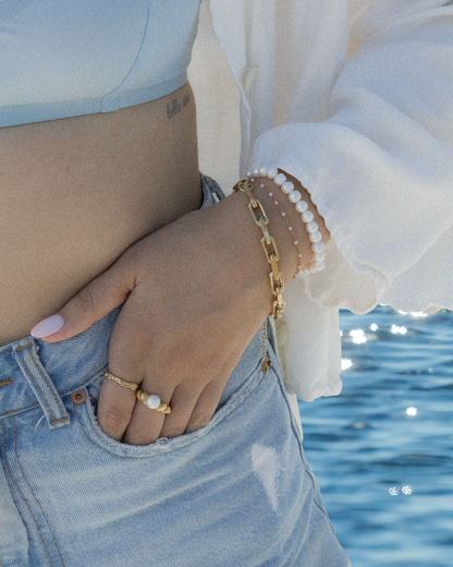 Jenny Be Free Stretch Bracelet in Pearly
