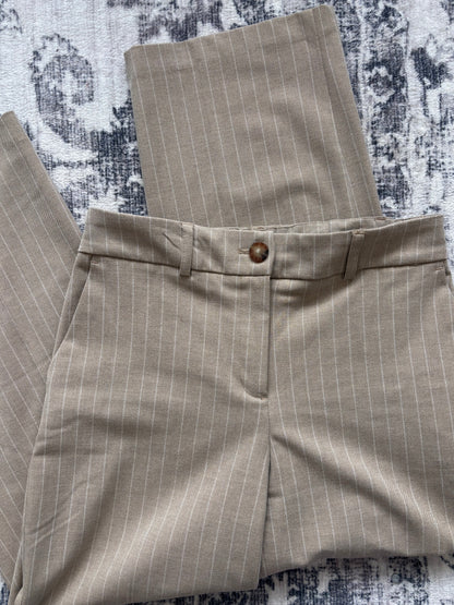 Rachel Zoe Soft Pinstripe Beige Pants | Sz 4