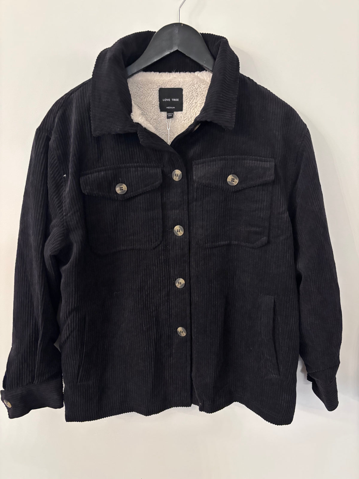 Love Tree Corduroy Sherpa Lined Jacket | Sz Medium