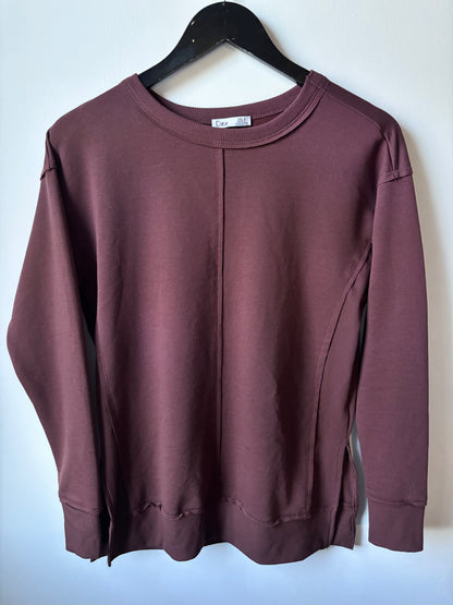 Dex Maroon Long Sleeve Top | Sz Small (oversized)