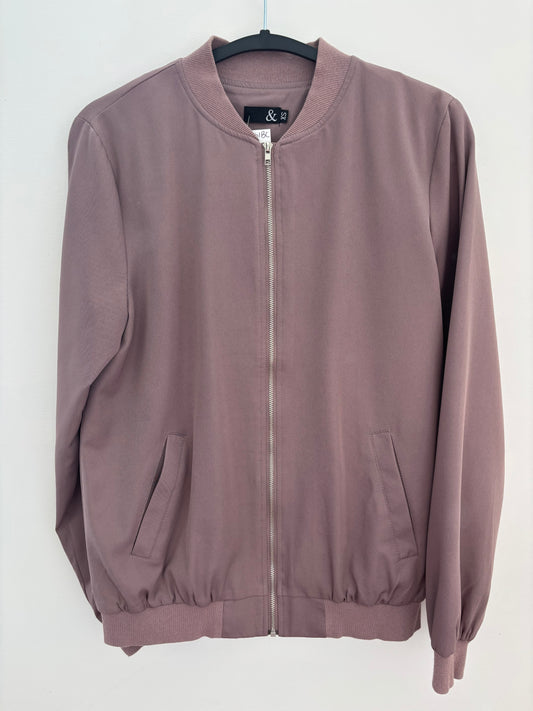 Ampersand Ave Mauve Full Zip Bomber Jacket | XS