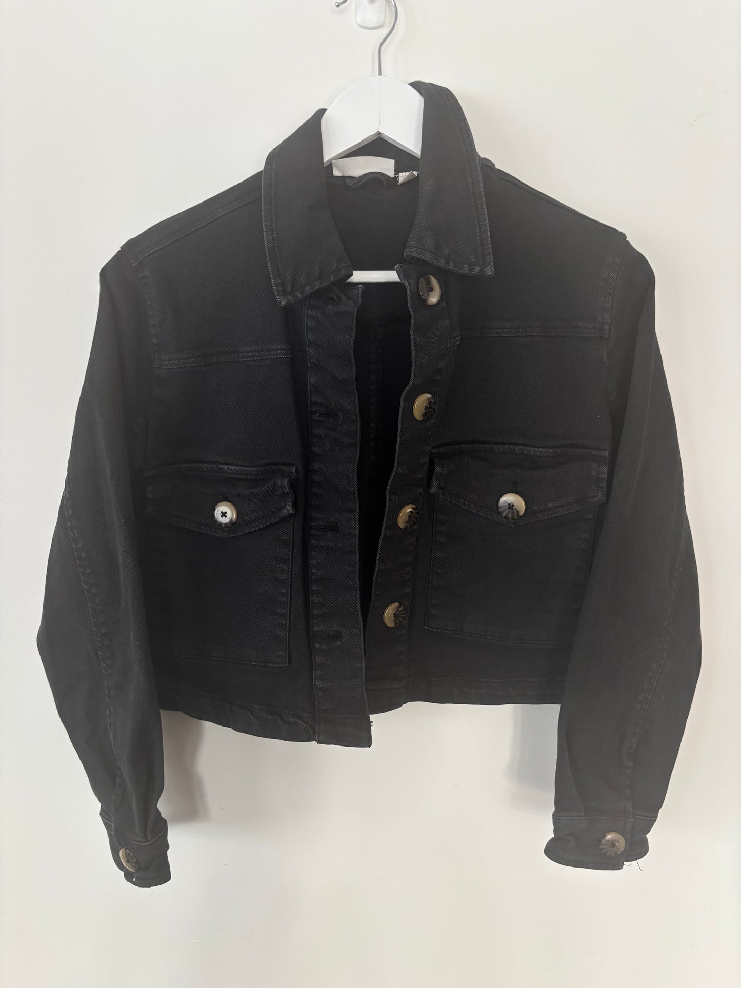 RD Style Black Denim Jacket | XS (fits like size small)(J26P3)