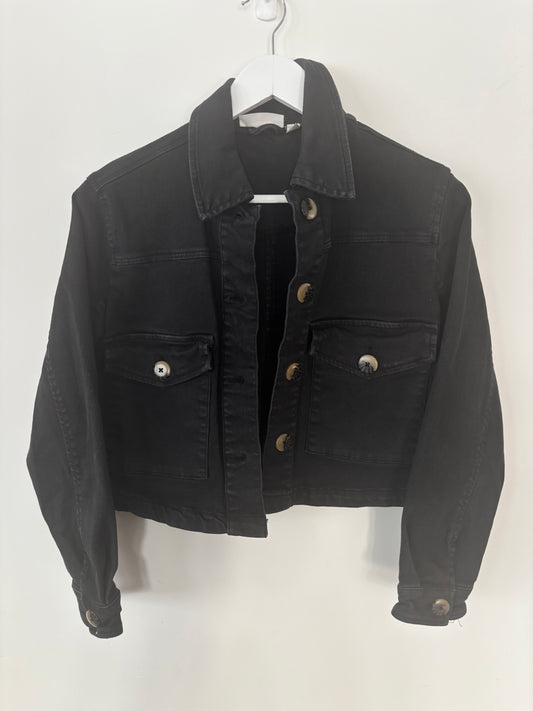 RD Style Black Denim Jacket | XS (fits like size small)(J26P3)