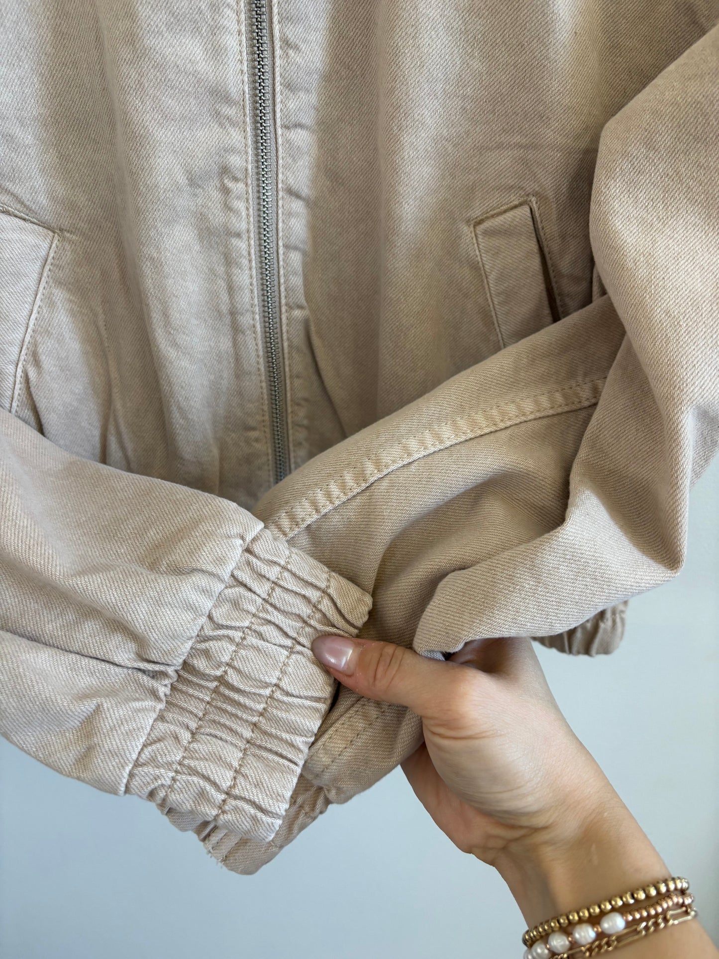 MANGO Blake Denim Bomber Jacket | XS (O55M10)