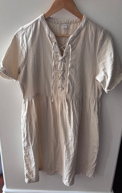 Old Navy Lace-Up Twill Shift Dress | Sz Medium