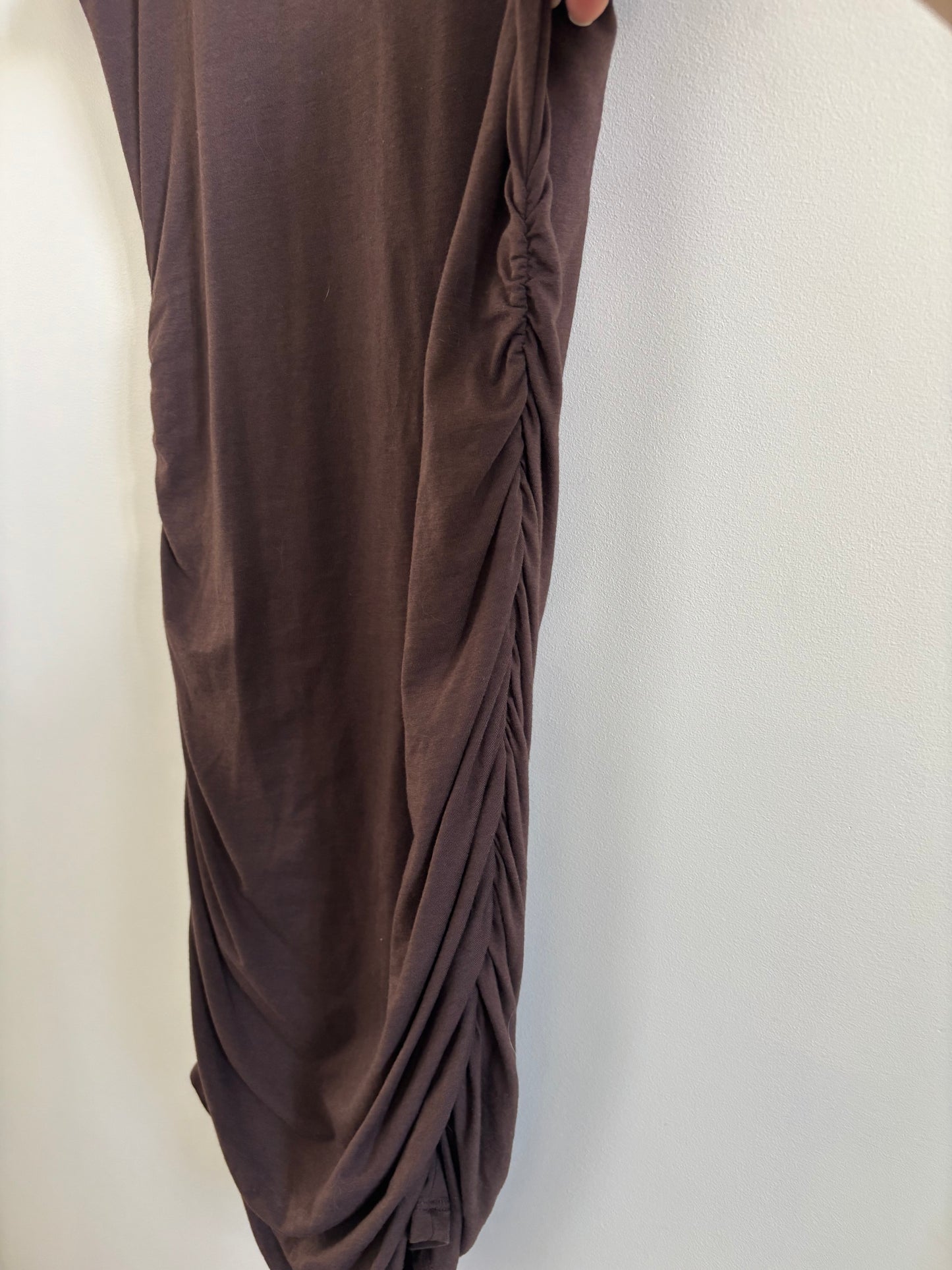 Babaton / Aritzia Ruched Covet Dress in Brown | Small
