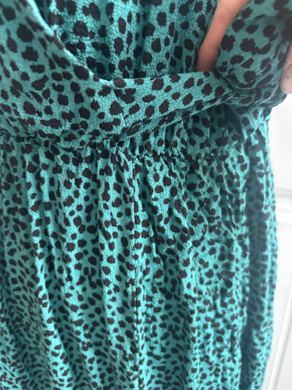 MINKPINK Teal Eyes Wide Wrap Dress | Sz Large
