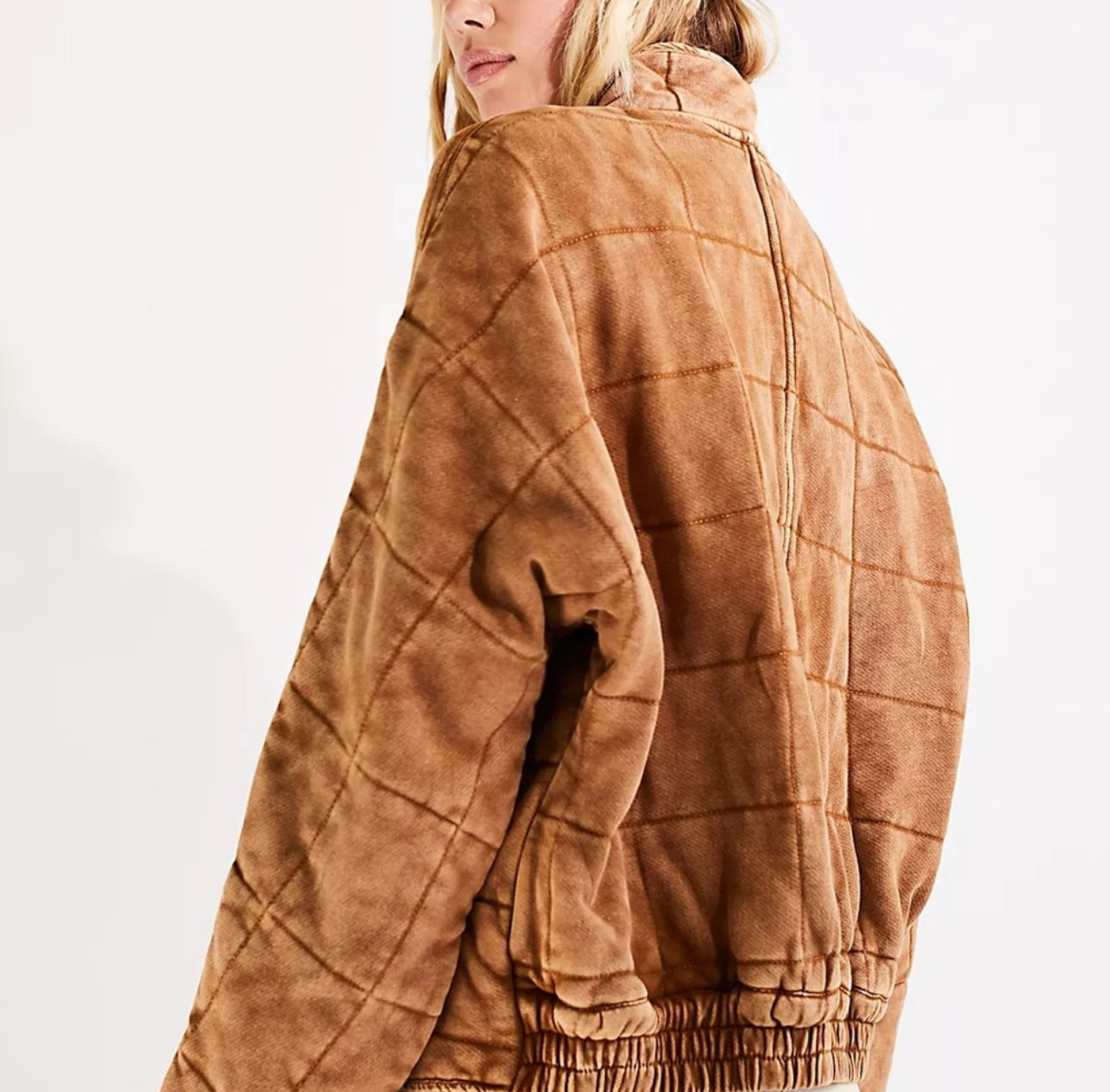 Free People Toasted Coconut Quilted Dolman Jacket | Medium (very oversized)