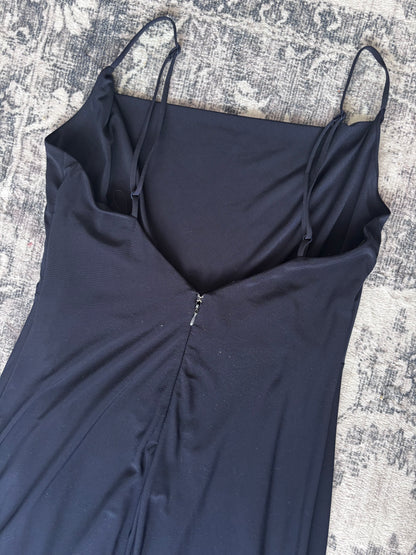 Le Chateau Navy Cowl Neck Maxi Dress | Sz Large