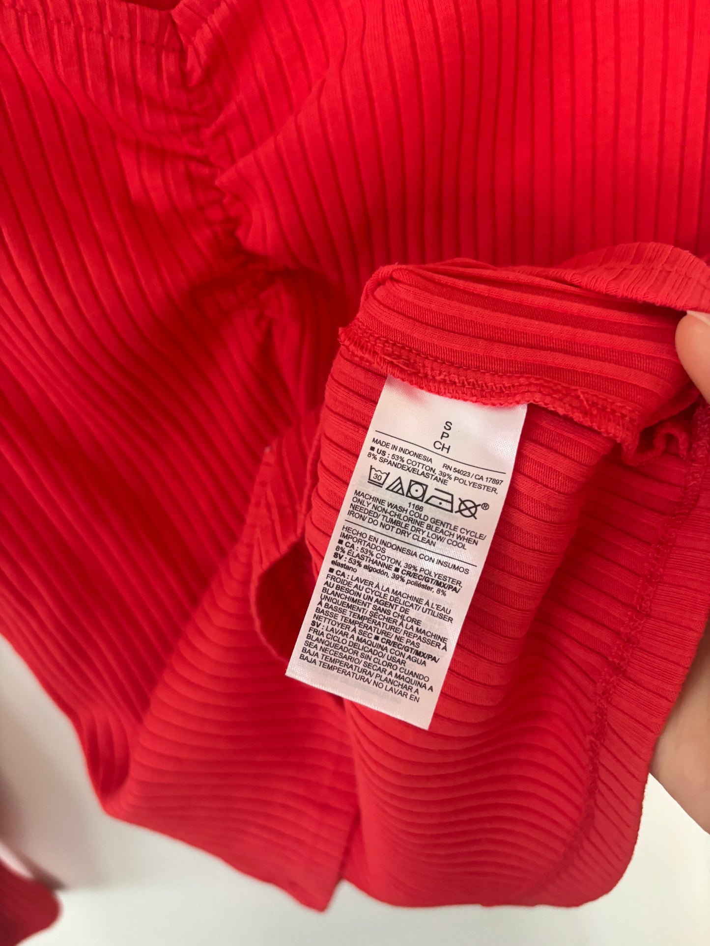 Old Navy Coral Ribbed Cinched Top | Sz Small (F107LP2)