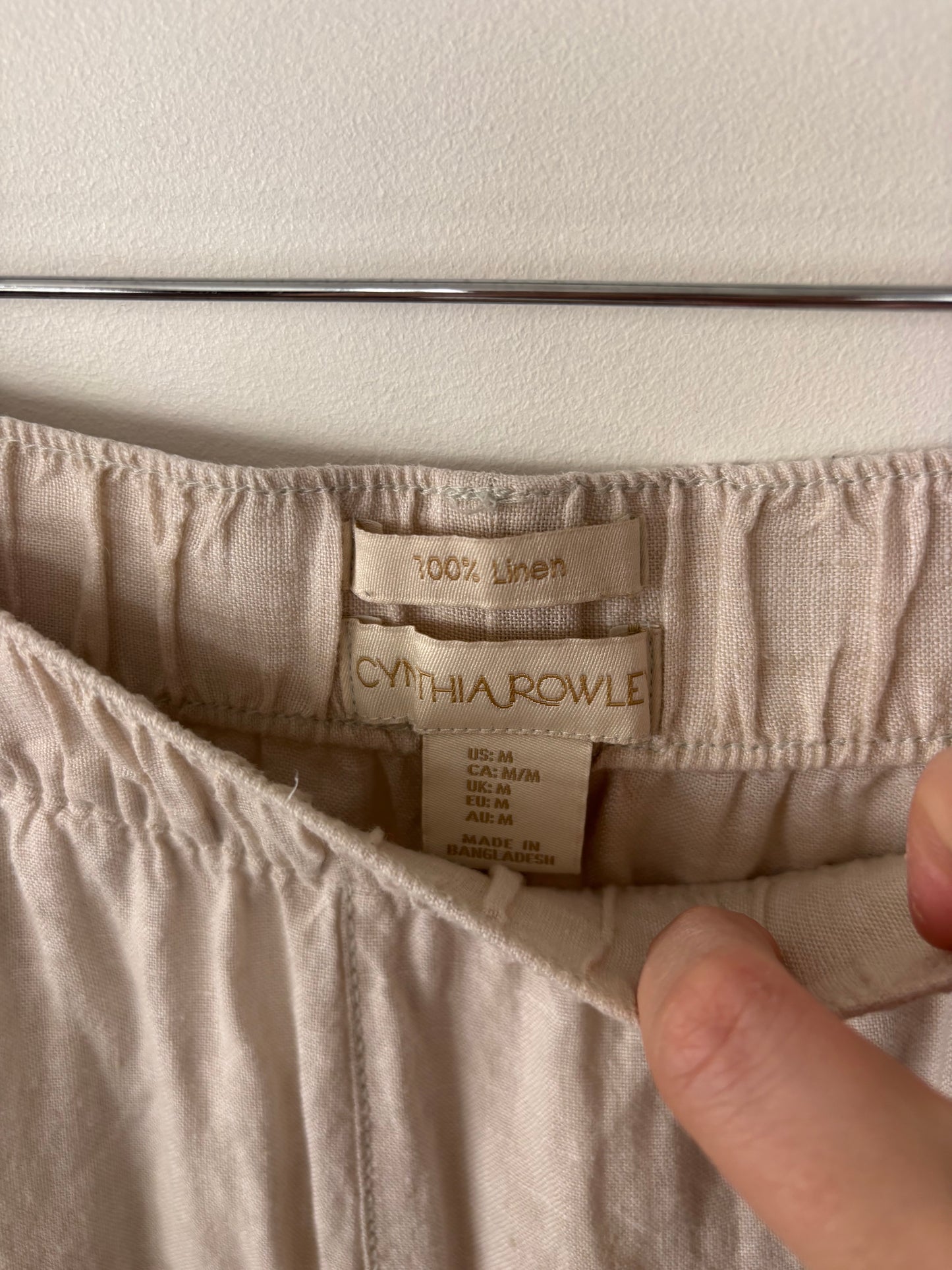 Cynthia Rowley Linen Cropped Pants | Sz Medium