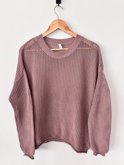 Wishlist Brown/Mauve Airy Crewneck Sweater | Sz Large