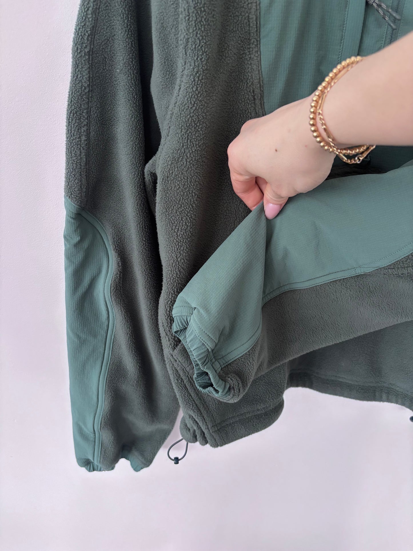 Lululemon Fleece + Ripstop Hiking Pullover Dark Forest | Sz Small