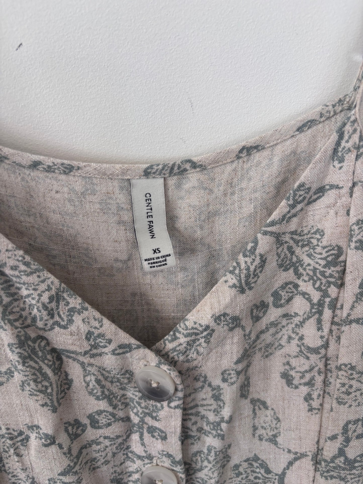 Gentle Fawn Palm Mist Floral Mini Dress | Sz XS