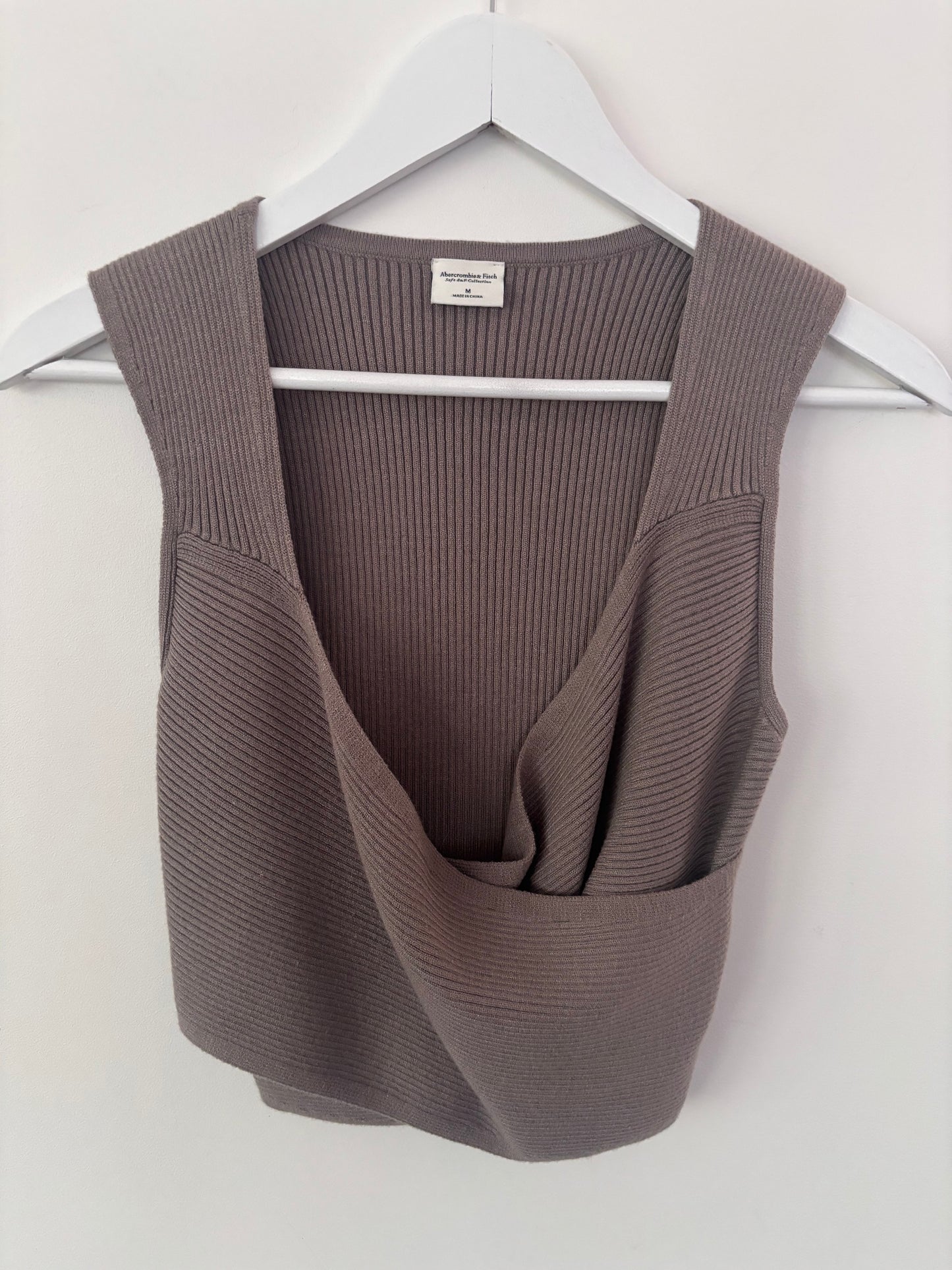 A&F Knit Crossover Top in Brown NWT | Sz Medium