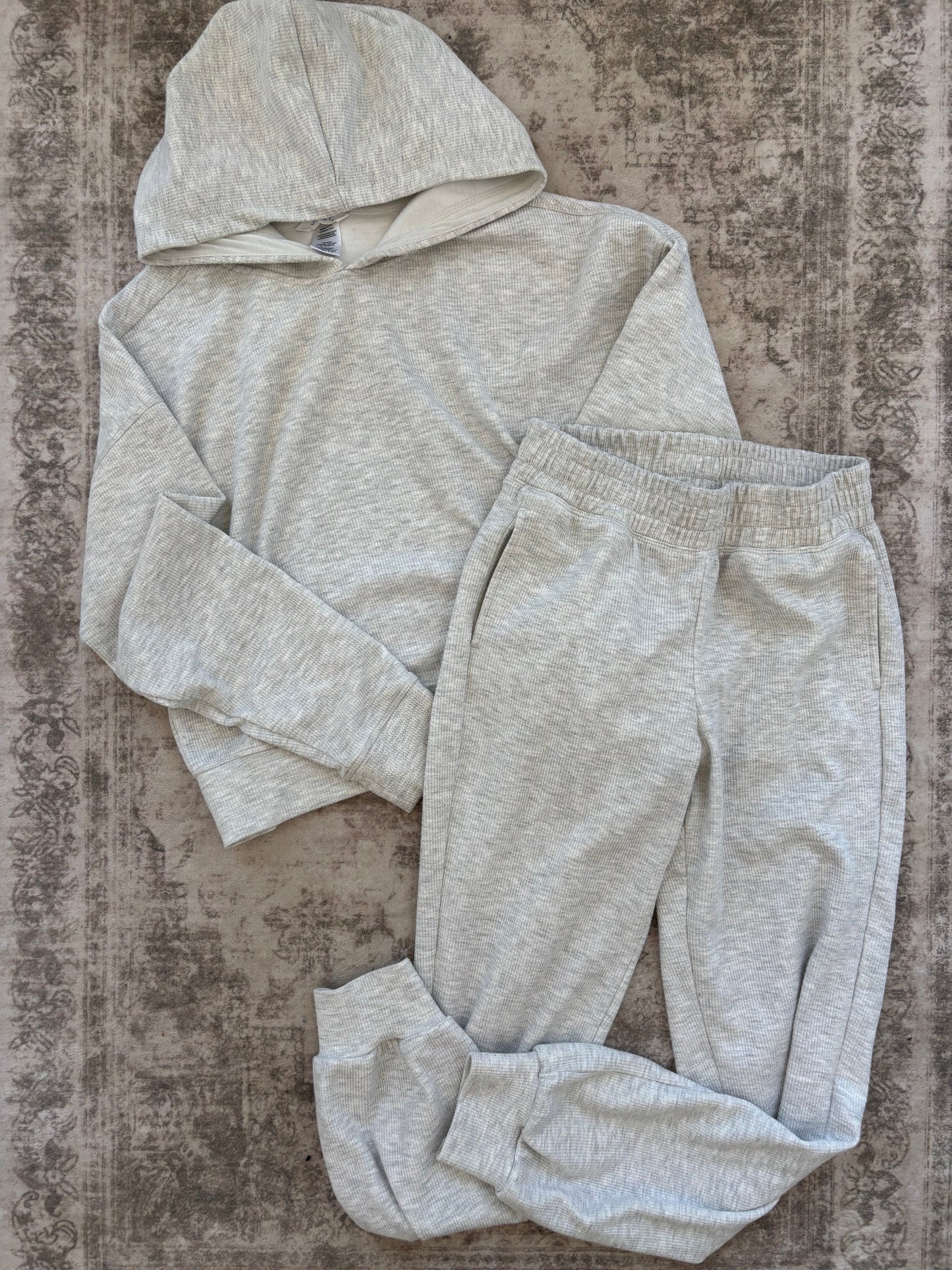 Jockey Grey Ribbed Sweatset | XS Oversized (O50M10)