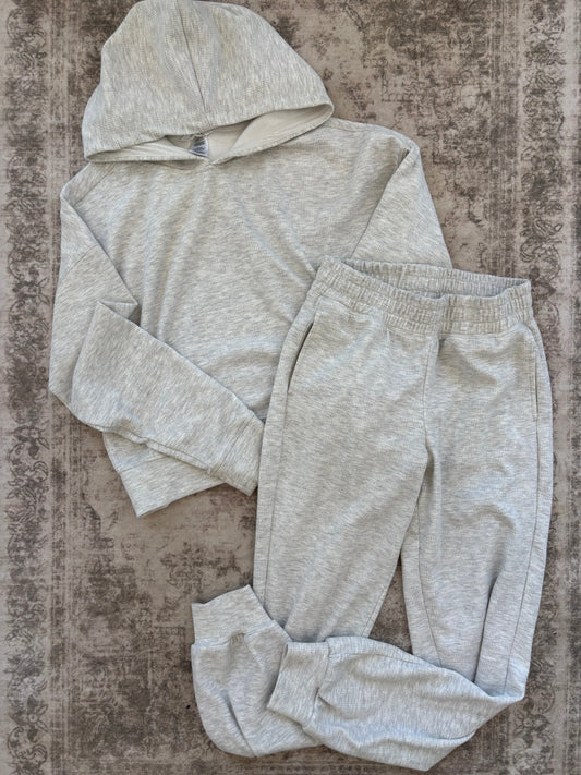 Jockey Grey Ribbed Sweatset | XS Oversized (O50M10)