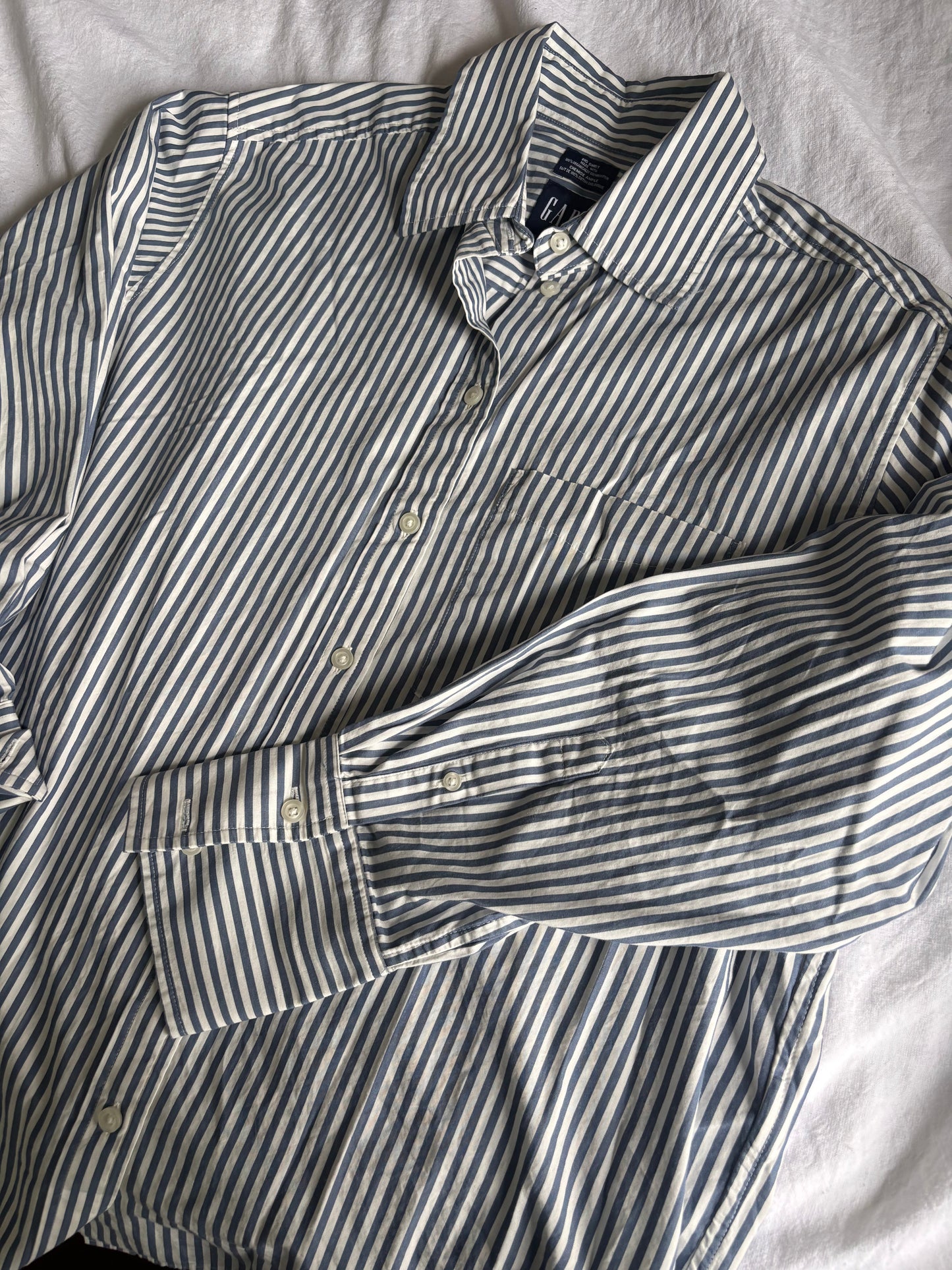 Gap Striped Blue/White Organic Poplin Big Shirt NWT | Sz XS (fits sz Medium)