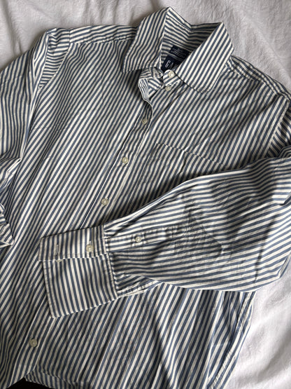 Gap Striped Blue/White Organic Poplin Big Shirt NWT | Sz XS (fits sz Medium)