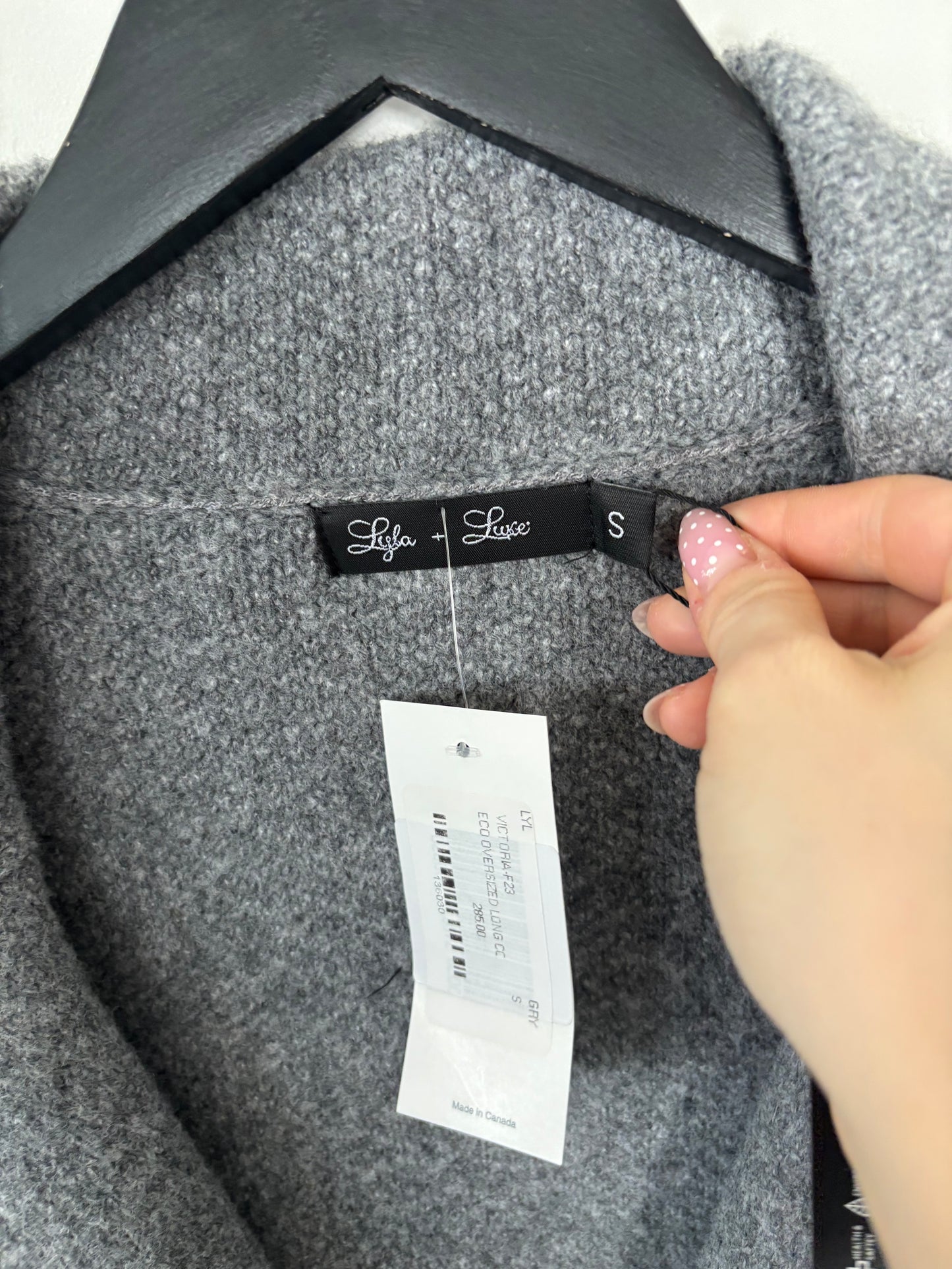 Lyla & Luxe Oversized Victoria Coat Dark Grey | Small (fits like medium or large)