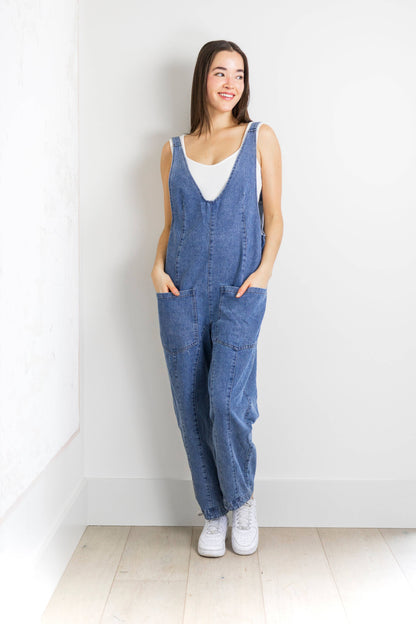 Priv Nirvana V-All's in Denim  | Sz Large (New/Not Consignment)