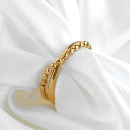 BEJ Beaded X Criss Cross Ring (sz 7)