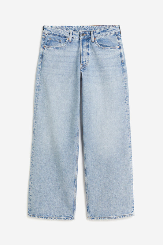 H&M Baggy Wide Loose Low Rise Denim | Sz 8 (N99S20)
