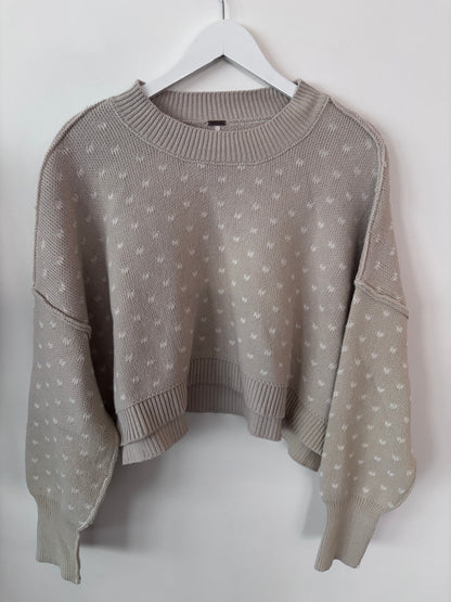 Free People Easy Street Patterned Crop Sweater | Sz Medium
