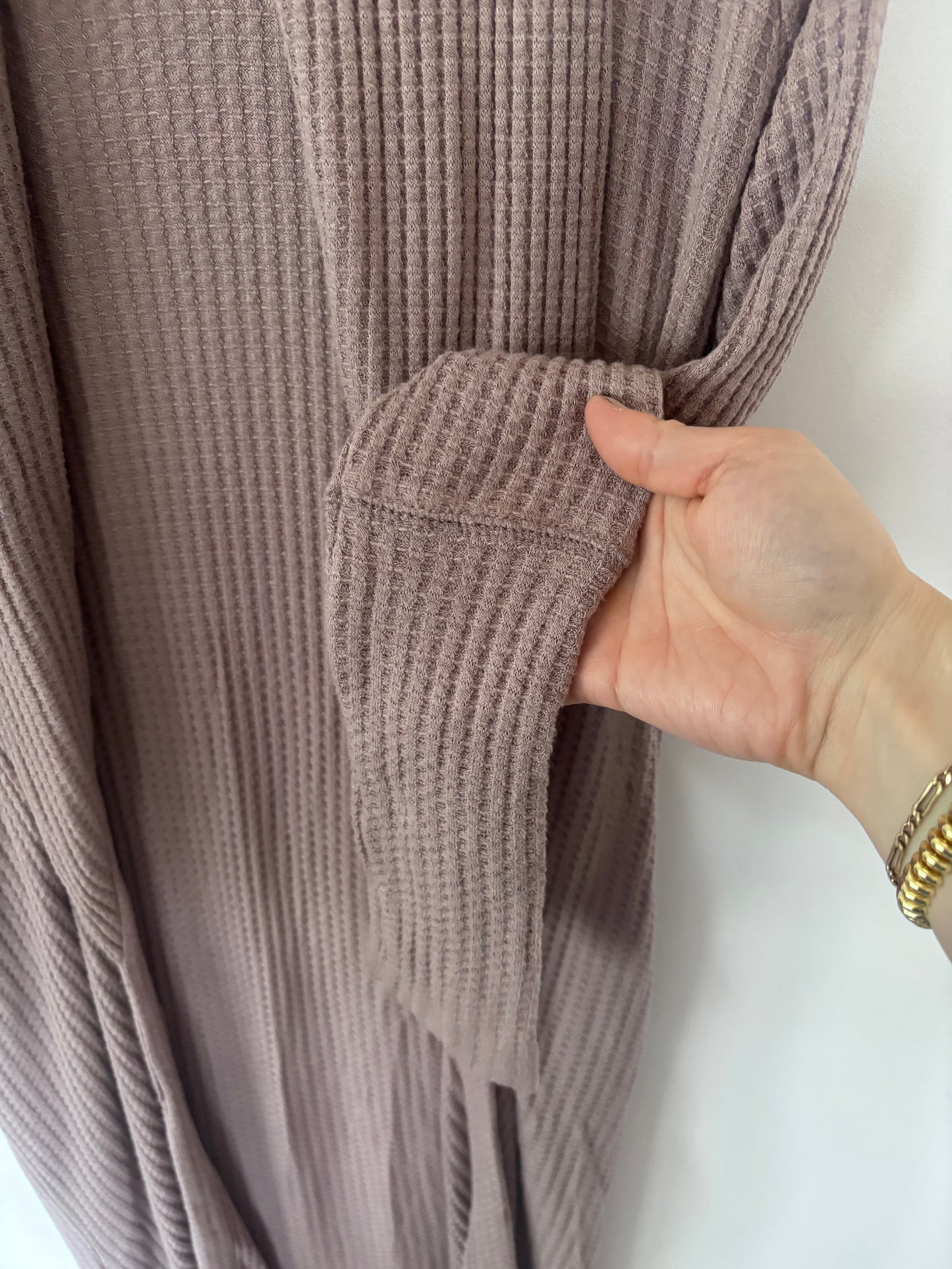 Chaser Waffle Knit Longline Cardigan | Sz Small