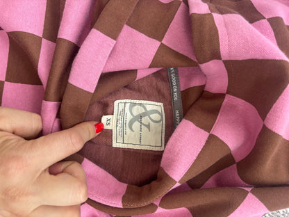 Ampersand Ave Check Sweatsuit Set (Pink & Brown*) | Sz XS/S