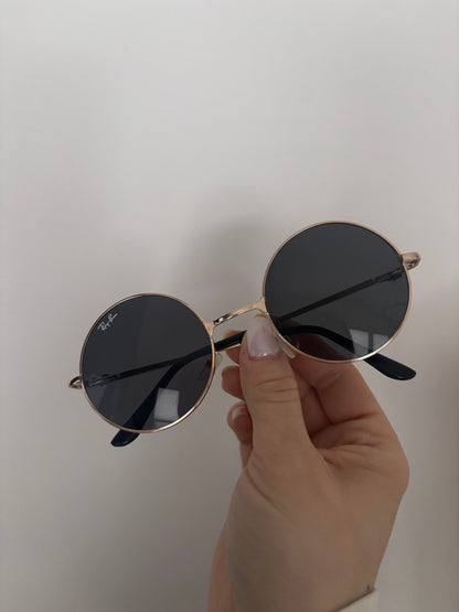 Ray Ban Metal Round Sunglasses Gold/Black
