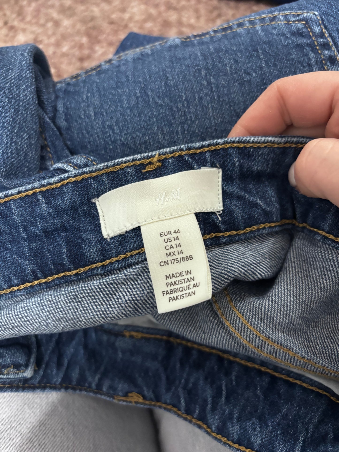 H&M High Rise Wide Leg Jeans | Sz 14 or 32 (N08N18)