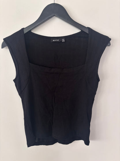 RD Style Pointelle Squareneck Top in Black | Sz XS (fits like small)