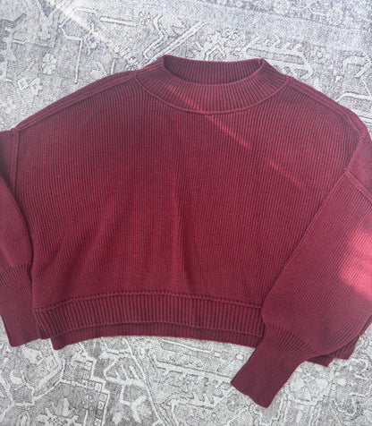 RD Style Cabernet Cropped Slouchy Sweater | Sz Medium