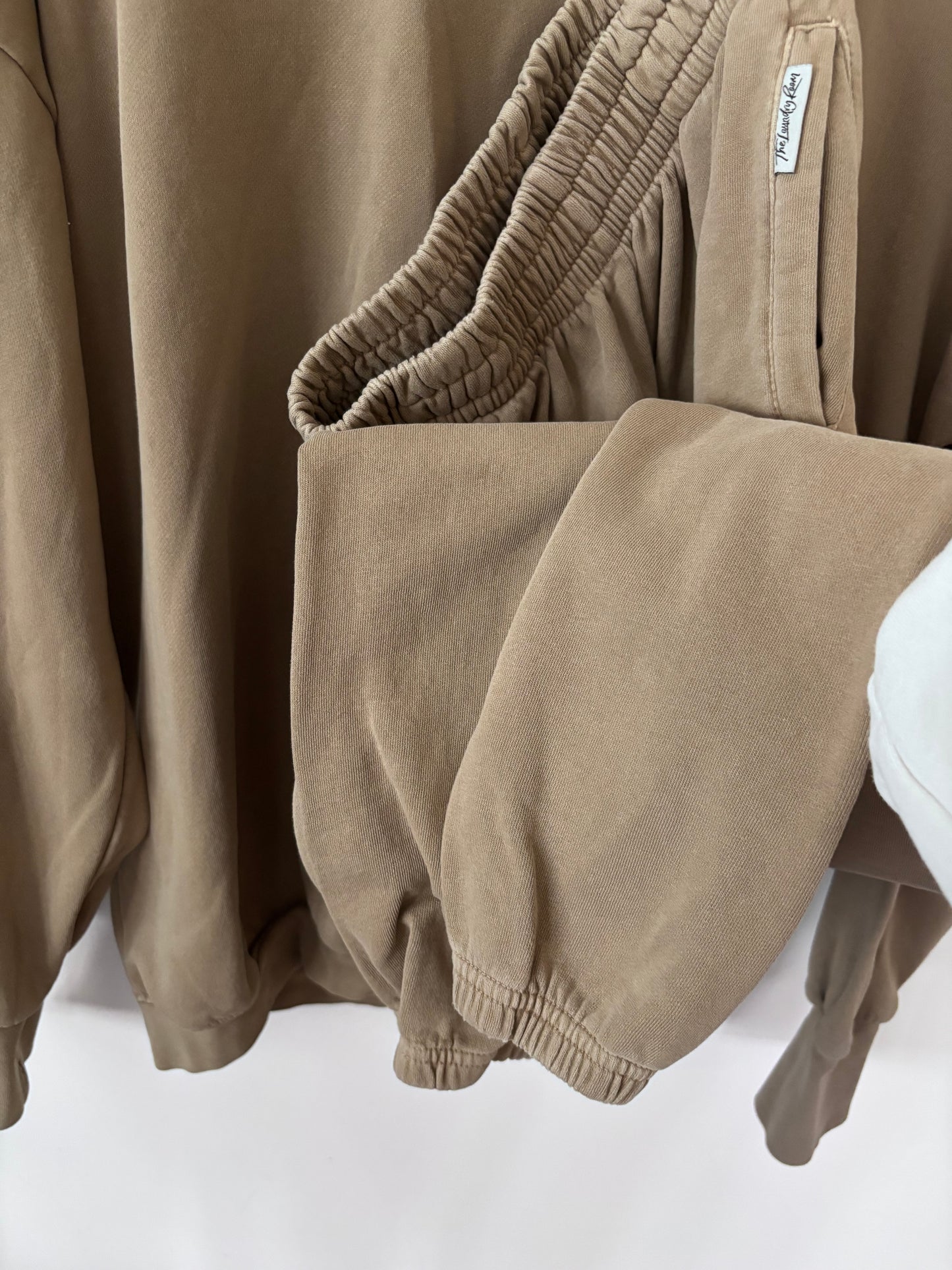 The Laundry Room Tan/Camel French Terry Sweatsuit Set | Sz Medium