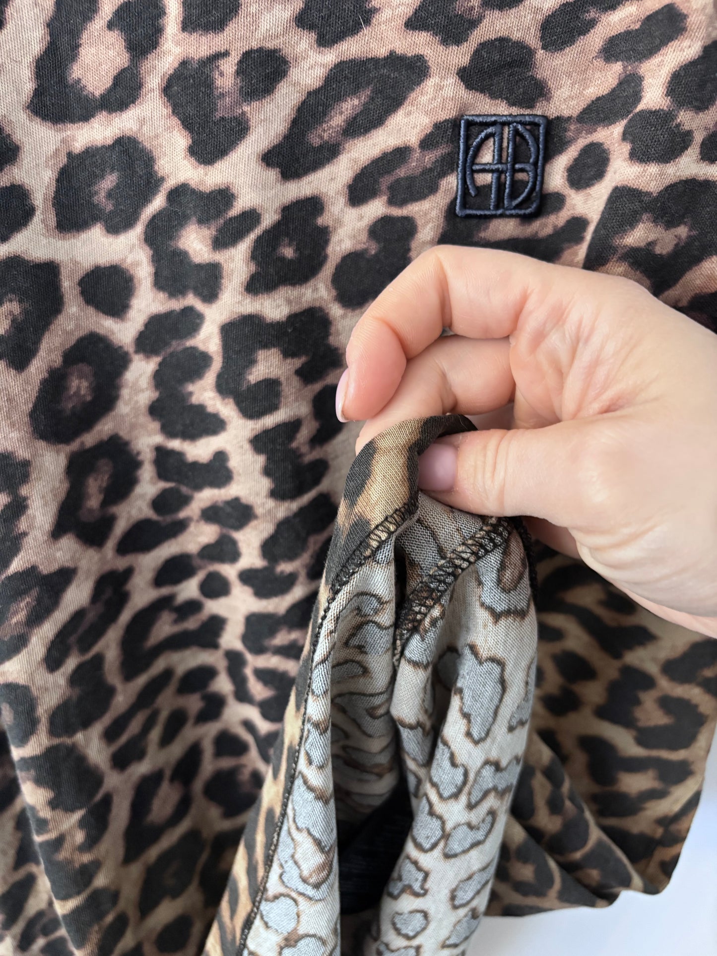 Anine Bing Avi Leopard Print Tee | Sz XS (Fits like Medium)(AC1)