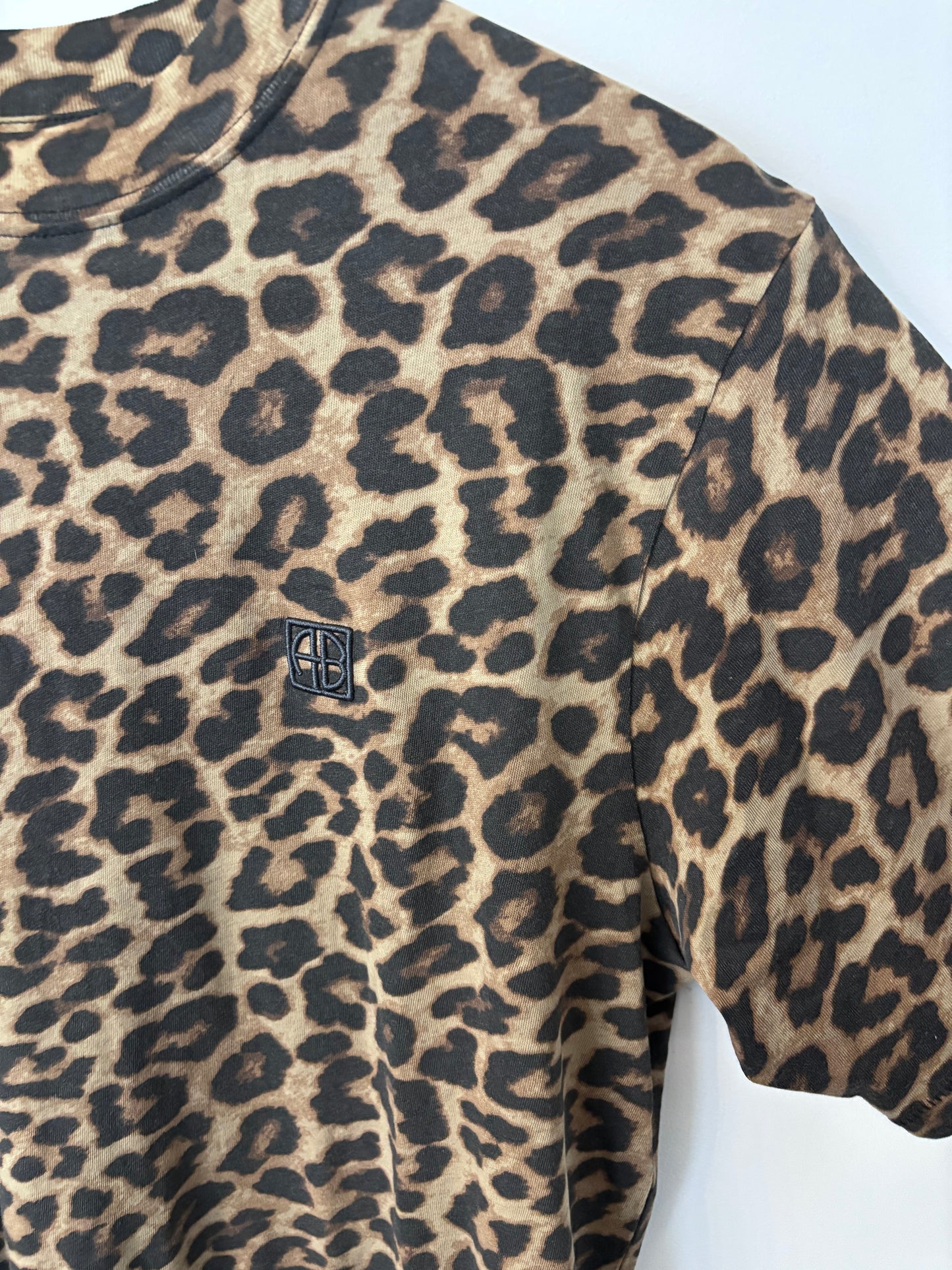 Anine Bing Avi Leopard Print Tee | Sz XS (Fits like Medium)(AC1)
