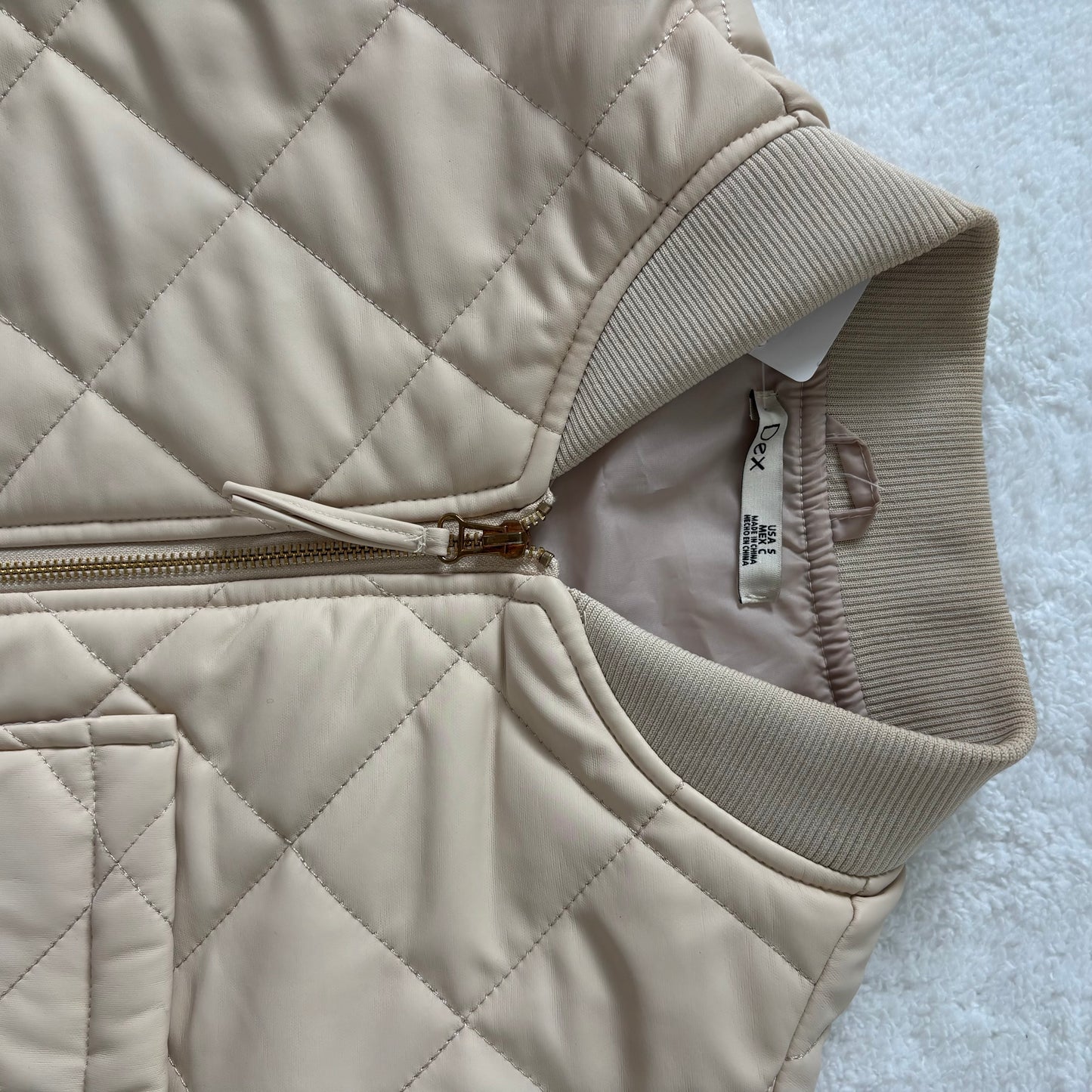 Dex Quilted Faux Matte Leather Jacket | Small (fits like generous medium) (O80G1)