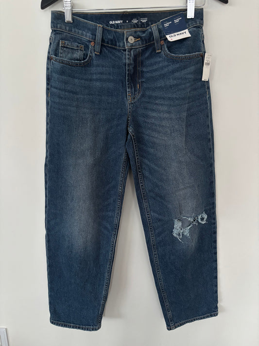Old Navy NWT Mid Rise Boyfriend Loose Ankle Jeans | Sz 0 (fit big)(J135E13)