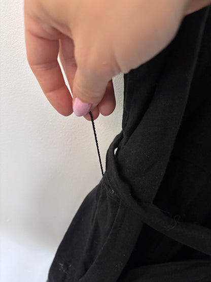 Old Navy Linen Blend Black Romper | Sz Medium (flaw)