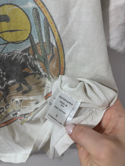 Johnny Cash Daydreamer Riders into Sky Reverse Girlfriend Tee (flaw) | Sz Small