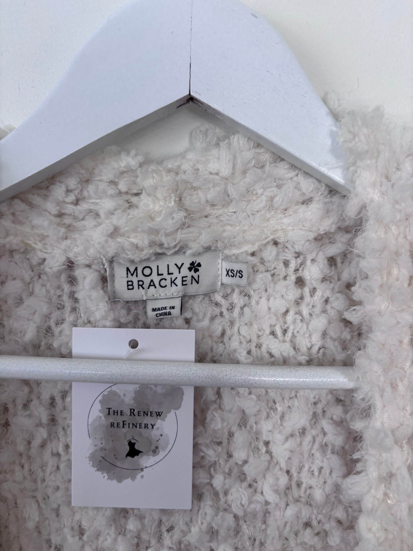 Molly Bracken Popcorn Textured Open Cardigan | Sz XS/S (oversized)(F31S6)