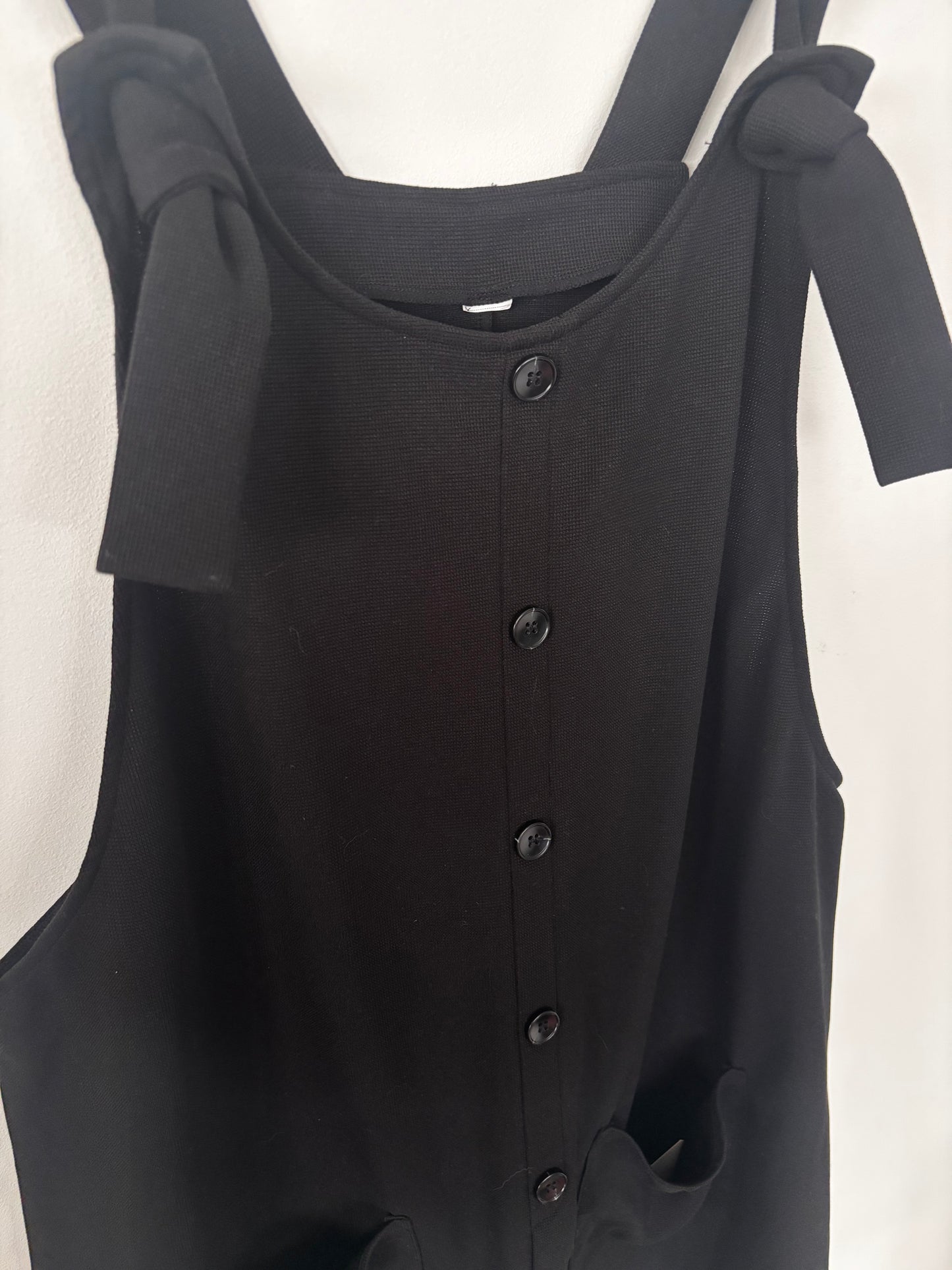 Black Shortalls with button Front Detail | Sz Medium (approx)