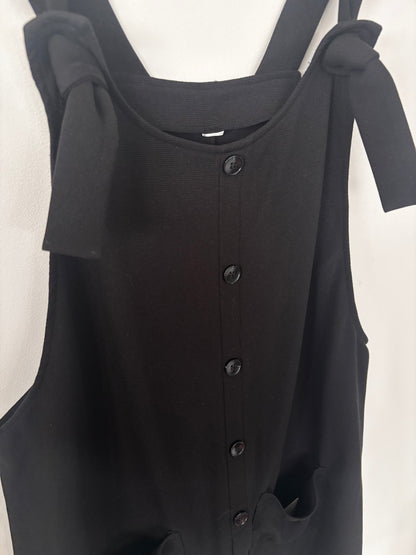 Black Shortalls with button Front Detail | Sz Medium (approx)